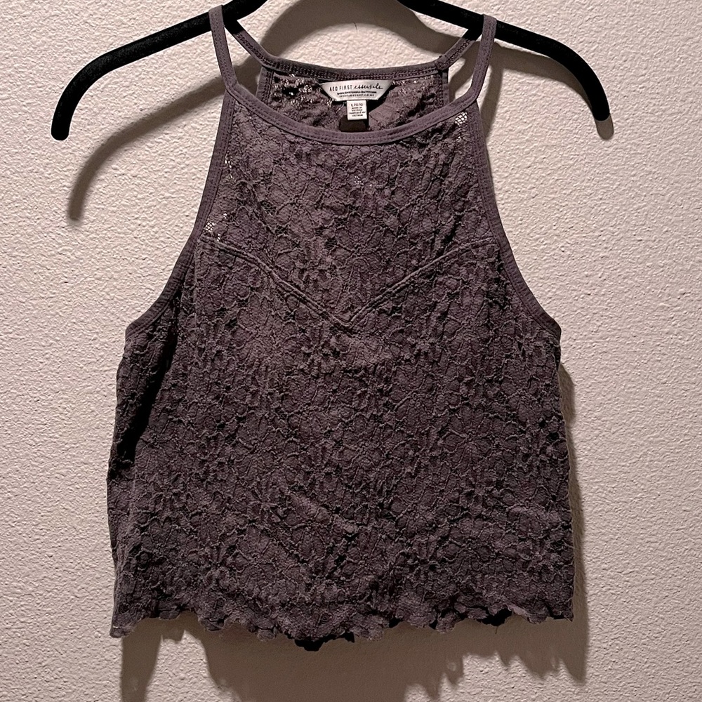 American Eagle Outfitters Tops | Aeo First Essentials Lace Crop Top